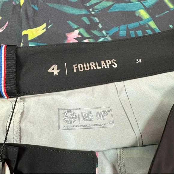 fourlaps board short swimwear night swim palms multi sz 34 athletic fit unlined - Picture 3 of 13